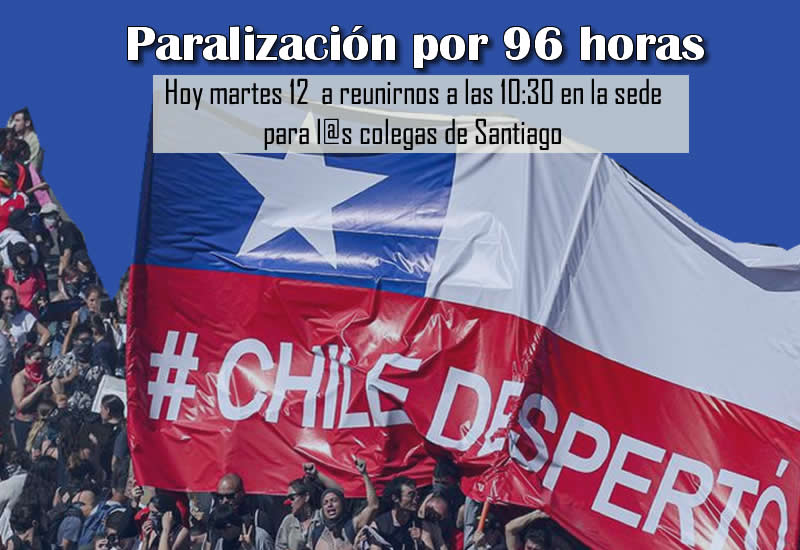 Comunicado Público ASEMUCH N°31 de 11 de Noviembre de 2019 PARO NACIONAL ASEMUCH 96 Hrs.