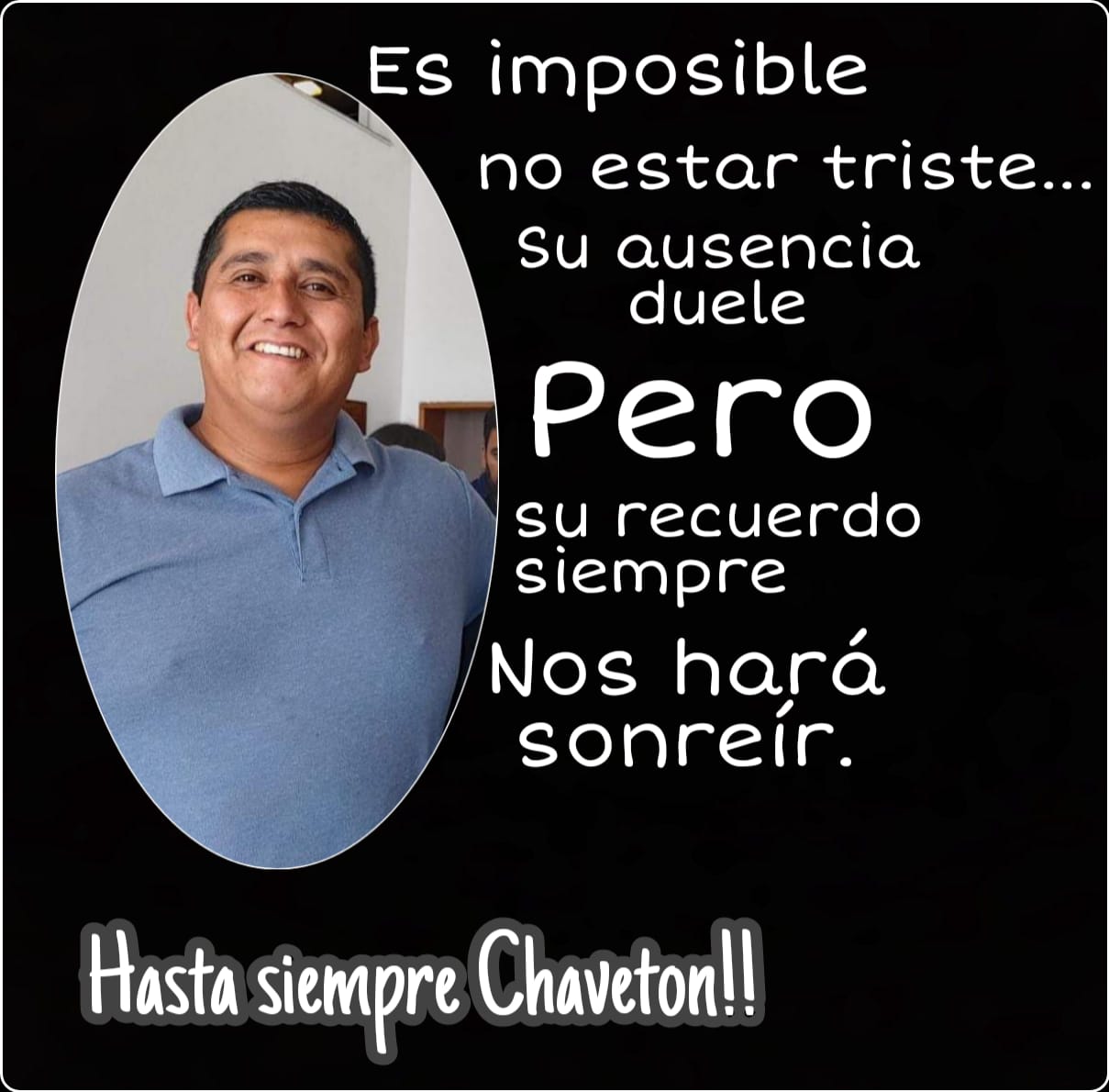 Informamos el sensible fallecimiento de GUILLERMO ALBERTO CHÁVEZ RODRIGUEZ Q.E.P.D