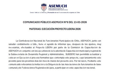 Comunicado Público ASEMUCH N°8 del 13-03-2026 (LIDERA 2026)