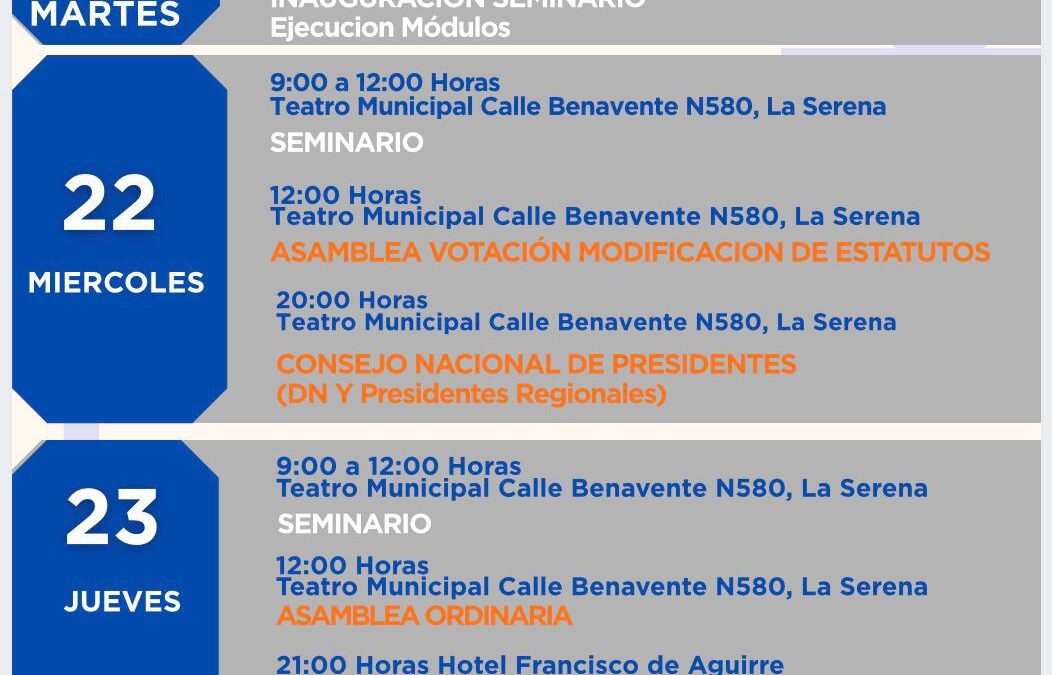 Actividades ASEMUCH Nacional: Abril 2026